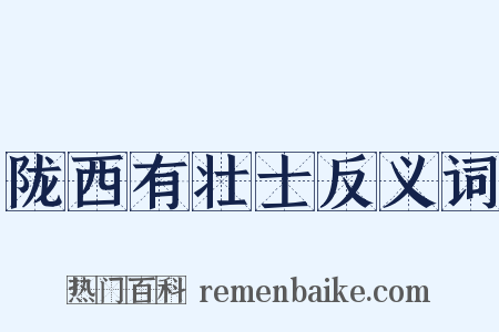 陇西有壮士反义词是什么意思的图片